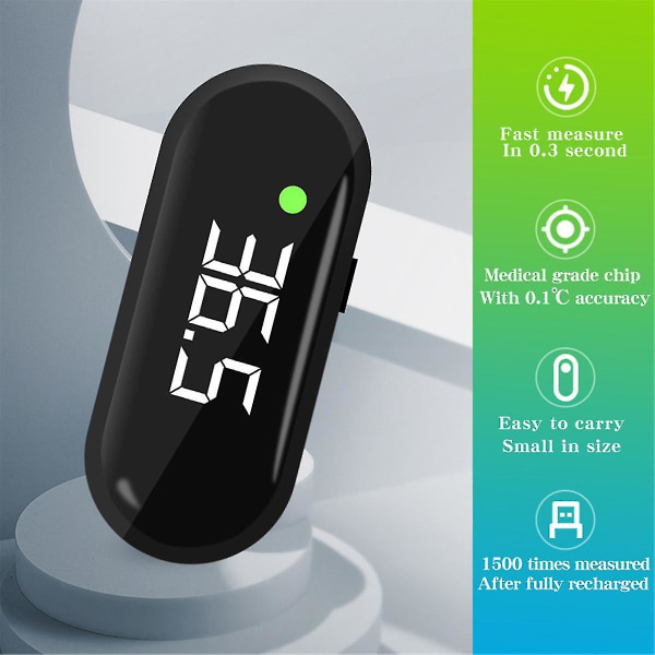 Pannetermometer Mini Usb Termometer Digital Baby Monitor Kroppstemperatur Infrarød feber for barn Meter-svart