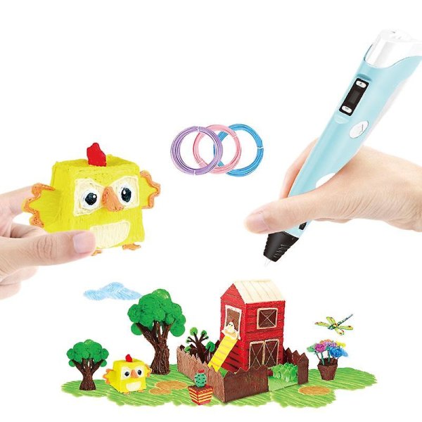 3D-utskrift penna ritningsskrivare med LCD-skärm Födelsedagspresent för barn