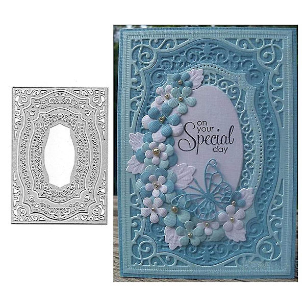 Rektangulært metallskjærende stensil DIY Scrapbooking Album Papirkort Mal Embossing Dekorasjon
