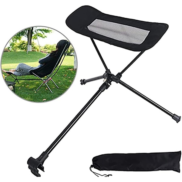 Utendørs sammenleggbar stol Ottoman bærbar lenestol Lazy Retractable fotstøtte benstøtte månestolsett for fotturer fiske strand