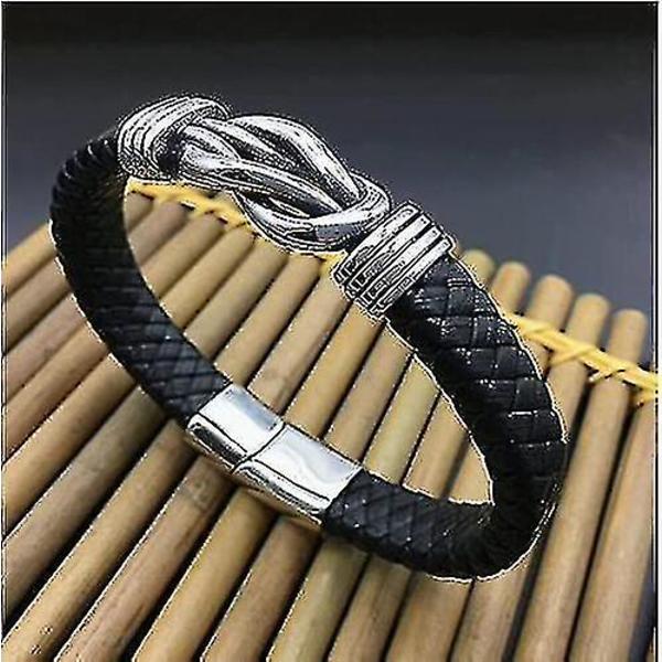 Mor og søn for evigt forbundet flettet læderarmbånd nyt