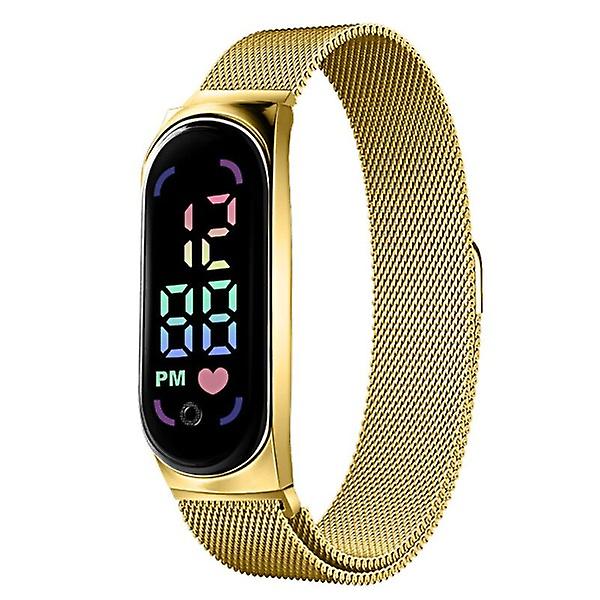 Naisten LED watch magneettirannekellon ranneke vedenpitävä kosketusnäyttö naisellinen kello, muoti digitaaliset rannekellot