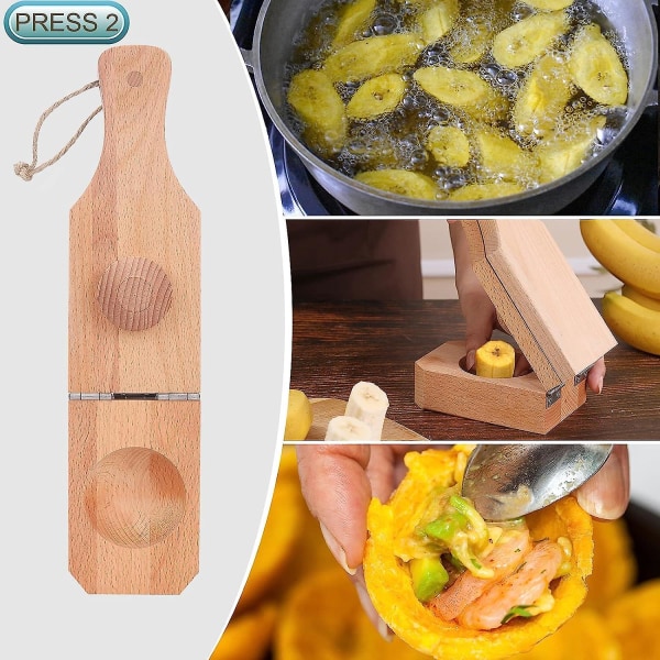 Banan Smasher Maker, Tre Tostonera Groblad Press Grønn Groblad 2 i 1 sprø Tostones For Fried Plantain Chips