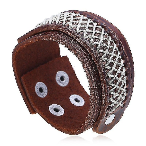 Retro bred version armband mjukt läder vintage armband svart brunt armband