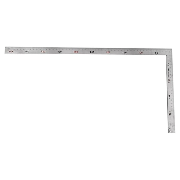 Rustfrit stål 25x50cm 90 graders vinkel lineal måleværktøj