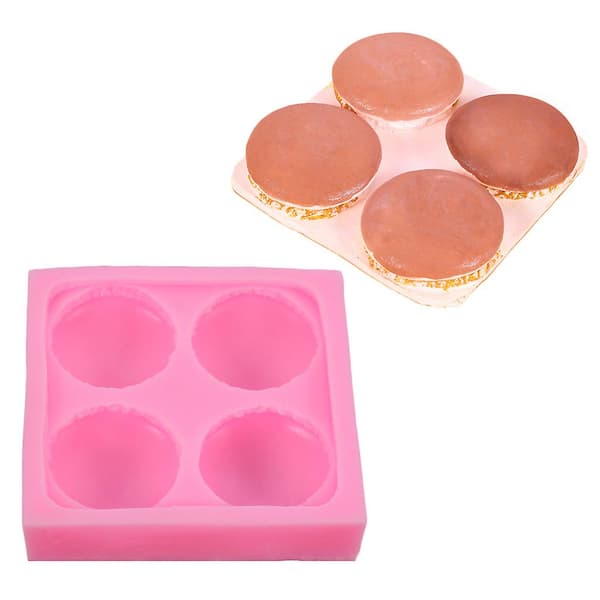 4 hulrums silikoneform til macarons, mousse, kage og småkager