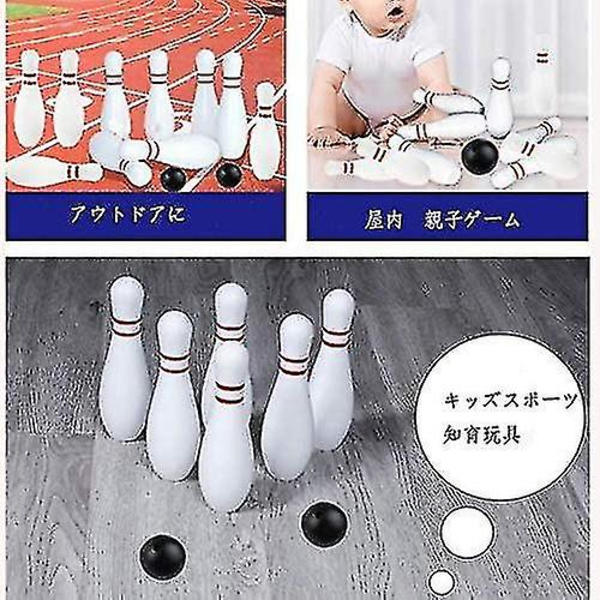 10x Bowling Sæt Keglespil Med 2 Bolde Læringslegetøj Til Børn - Som