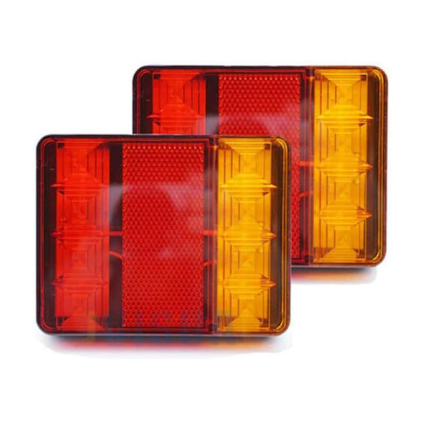 2 stk. 12V Baglygter Trailer Lygter 8LED Bil Baglygte Lastbil Baglygte