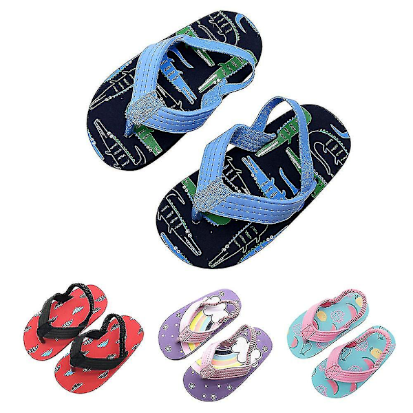 Barnslippers Flip-flops Sommersandaler for gutter og jenter green 25