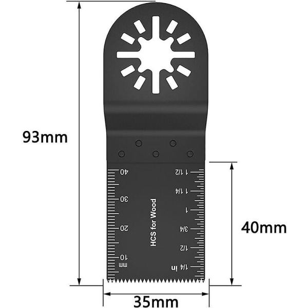 Kompatibel med 20 stk 34mm multifunksjonelle sagblad oscillerende sett, multifunksjonsmaskinblad, oscillerende sagblad tre sagblad i b