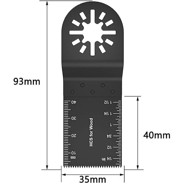 Yhteensopiva 20 kpl 34 mm:n monitoimilevyteräsarja, monitoimityökaluterä, monitoimilevyterä, puulevyterät B