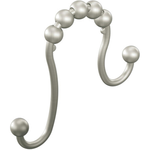 Set med 12 duschdraperiringar i borstat nickel