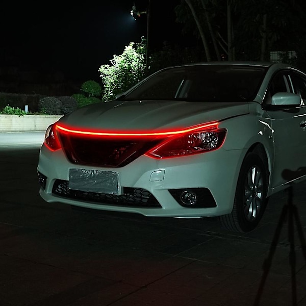 Led-bilpanser atmosfærelysstripe vanntett automatisk utvendig dekorasjonsbelysning dekorative frontlykter omgivelseslampe 12v universal red 120cm
