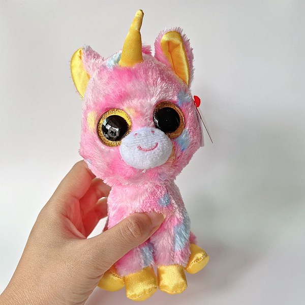 Storøyd Plussjdyr Dyr Jenteaktig Hjerte Unicorn Dukke Raggedukke Jul Barn Gave white golden horned unicorn about 15cm