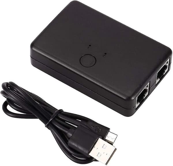 2-portars Ethernet-switch Ethernet-nätverksswitcher Hub Splitter för dator