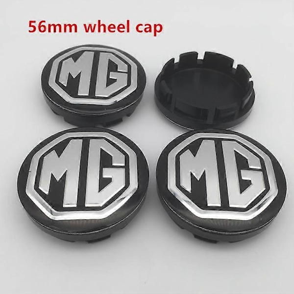 4 stk Mg Logo 56mm 60mm Deksel for Hjulnav, Deksel for Hjulnav, Resin Badge Emblem Klistremerke Styling Tilbehør 60mm black cap 1