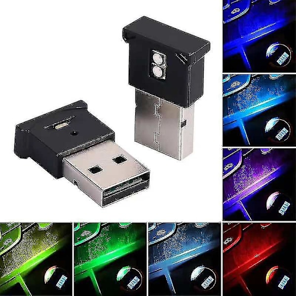 Mini USB LED-lys, RGB-bil LED-interiørbelysning DC 5V Smart USB LED-atmosfærelys, bærbar tastaturlys til hjemmekontor