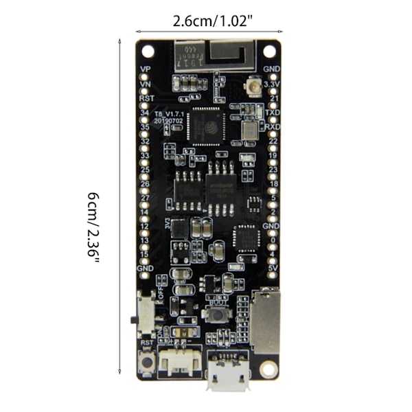 T8 V1.7.1 Esp32 Wifi Bluetooth-kompatibel modulutviklingskort 4mb