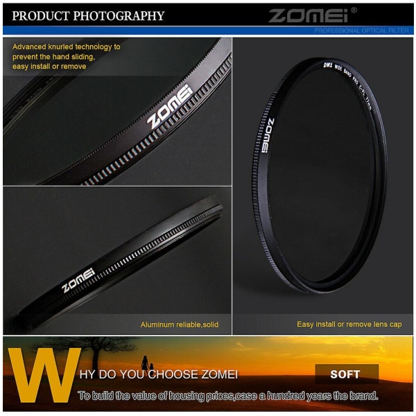 Zomei 52mm Ultra Slim Cpl Circular Polarizing Polarizer -suodatin DSLR-kameralle