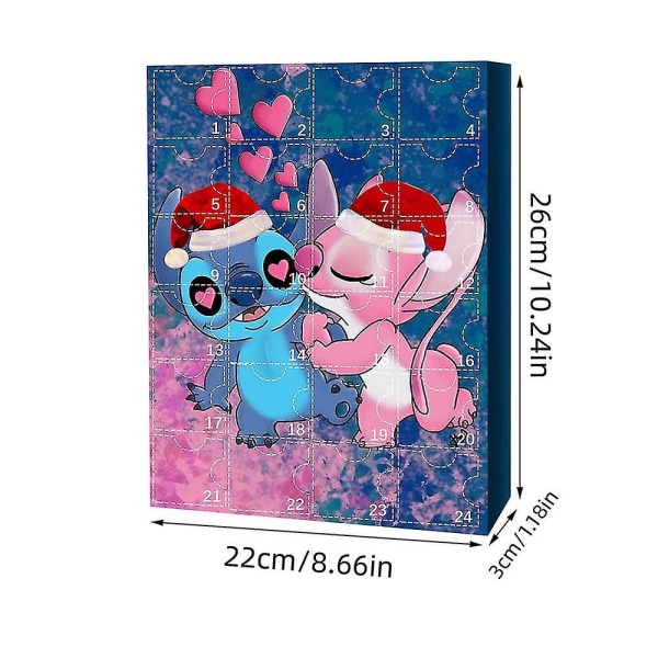 Adventtikalenteri 2023 Joulun lähtölaskenta 24 päivää Lilo & Stitch Minifiguurit Lelut