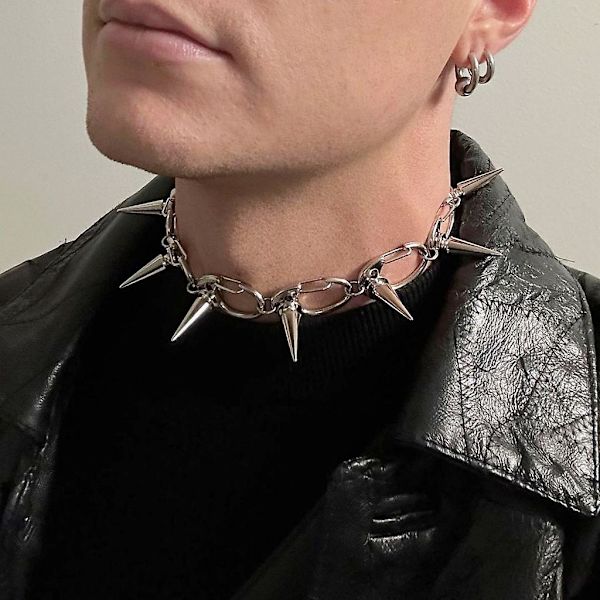 Ketju Kaulakoru Seosmateriaali Niittipainike Kaulakoru Lahja Punk Miehille Aikuisille