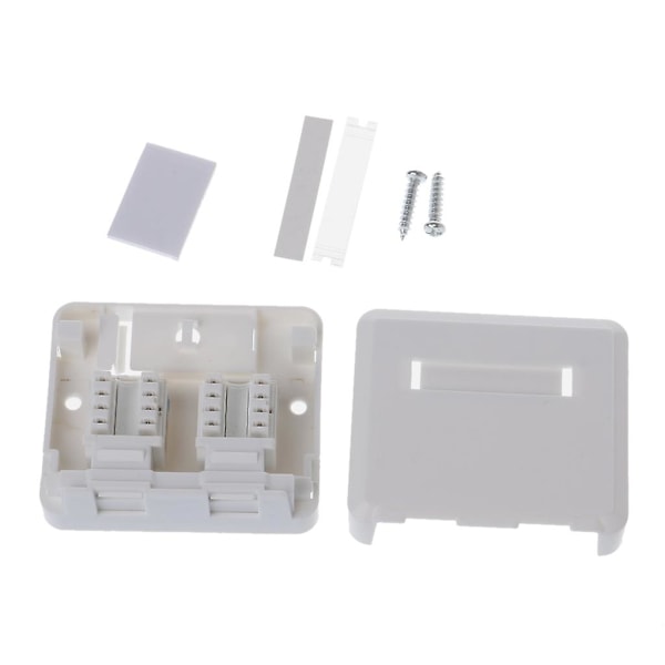 Skrivbord Jb Dubbelport Panel Ethernet Kabel Junction Box Med 2 Cat6 Moduler
