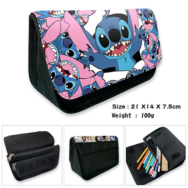 Stitch-tema Blyantveske Glidelås Blyantpose Pen Organizer Søt Tegneserie Skriveartikkelveske For Ungdomsskoleelever Barn Jente Gutt Kontor College Voksne e