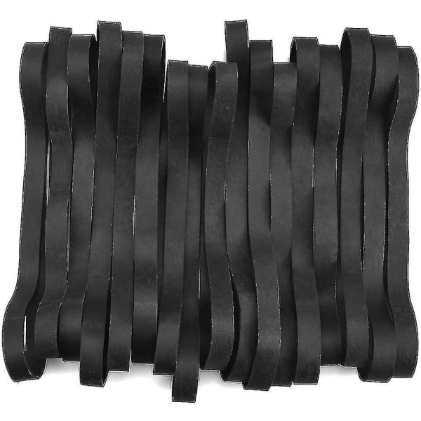 40 st svarta gummi elastiska band set med stora tjocka elastiska band hållbara papperskorgar