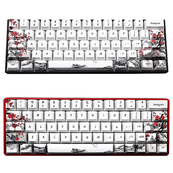 71 kpl PBT-näppäinhatut OEM-profiili Kaksoisvalettu näppäinhattu Gh60 Gk61 Gk64-asettelu