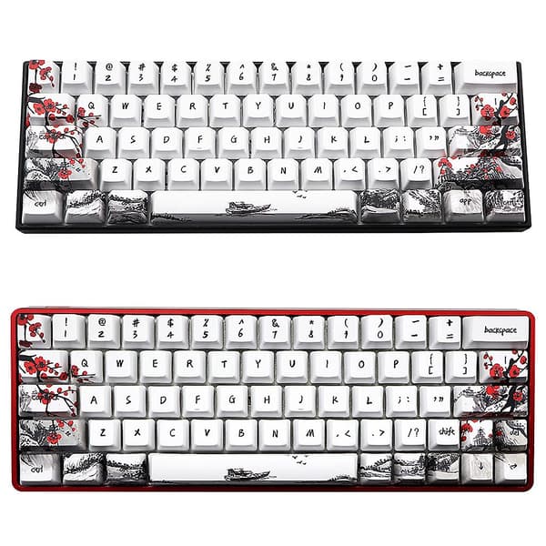 71 stk. Pbt Keycap Oem-profil Dobbeltskudds Keycap Gh60 Gk61 Gk64-layout