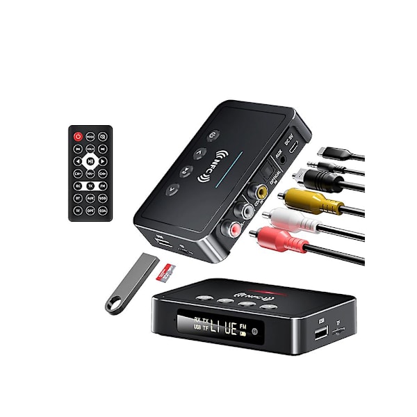 Trådløs Bluetooth 5.0 Lydtransmitter Modtager Nfc Hifi Musikadapter Aux Rca