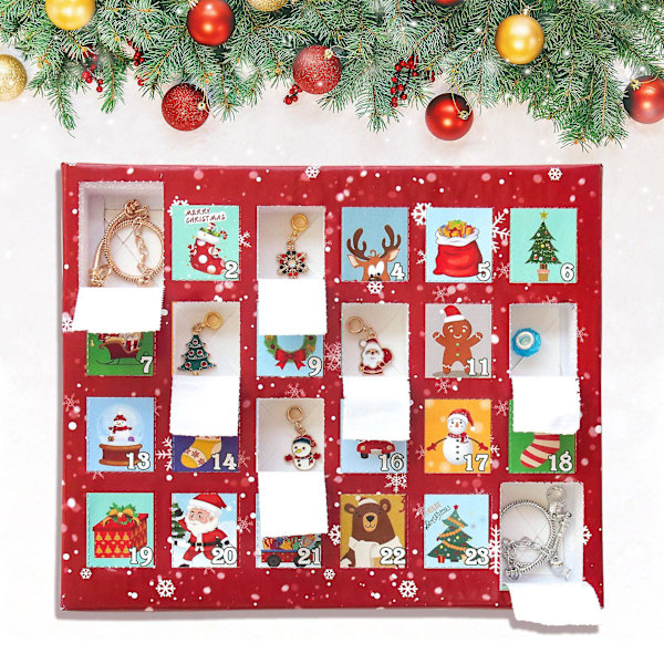 Overraskelsesgave - Adventskalender - 24 Grid Armbåndssæt, Julegaver til piger i alderen 7 8 9 10 11 12, Legetøj til teenagepiger Børnefødselsdagsgaver Neww