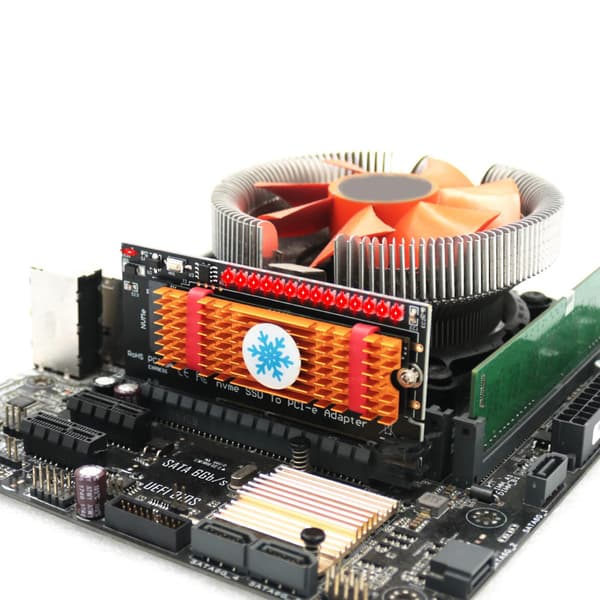 Ssd-kort M2 Nvme til Pciex4-udvidelseskort til M til nøgleoverførsel til W/varme-sin