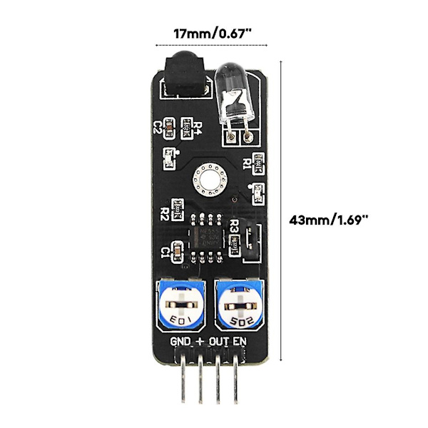 4-nastainen infrapunaeste-esteentunnistusanturimoduuli autolle, robotille Arduino Diy:lle
