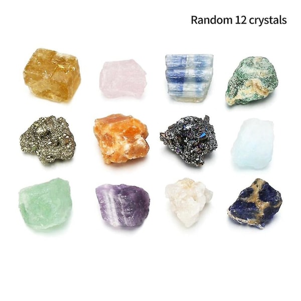 12st/ set Terapipresent Chakrastenar Mineraler Läkande Kristall Naturliga ädelstenar Nytt