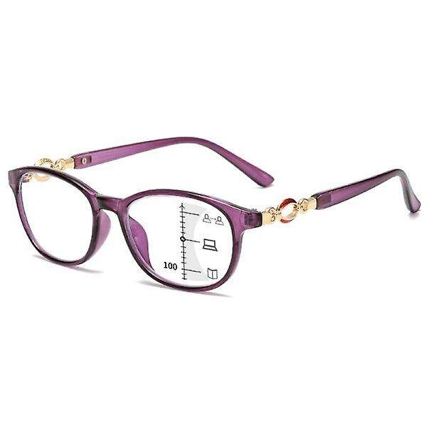 ??3 i 1 progressiva multifokala läsglasögon Anti-blå glasögon för kvinnor??
