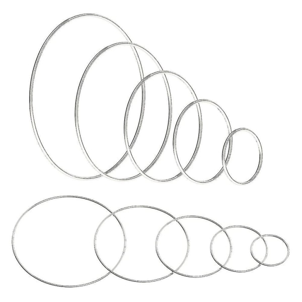 10 stk 5 størrelser metal bøjle ringe kompatible med gør-det-selv kranse drømmefanger håndværk