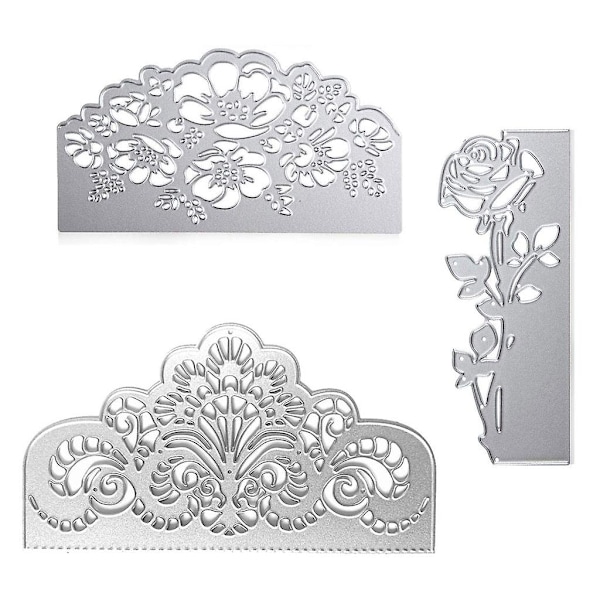 3 stk. Invitation Metal Skæredør Stencil Scrapbooking Diy Album Stempel Papirkort Embossing Dekor