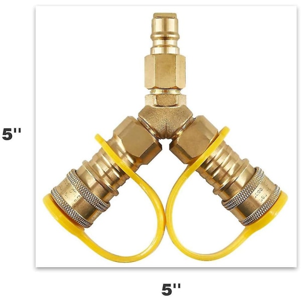 3/8 tommer Y-splitter Naturgas Hurtigkobling Adapter, egnet til naturgasgrill, generator, Pat