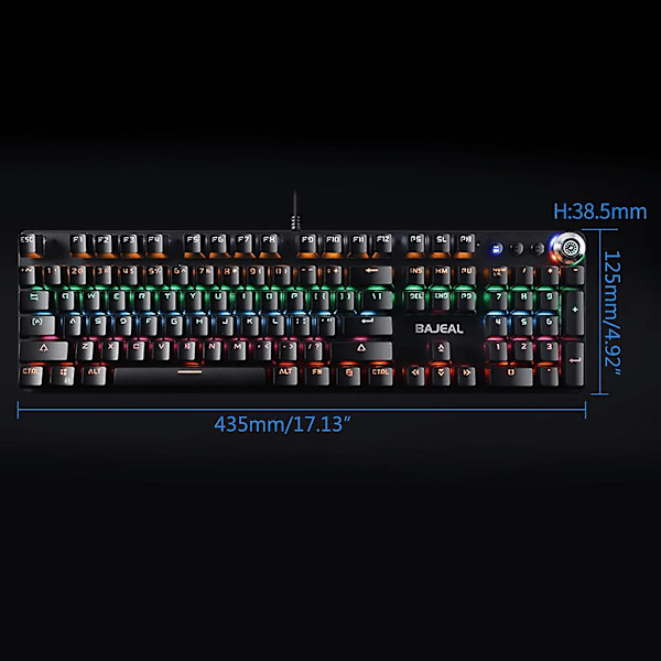 104-tangenters speltangentbord RGB-belyst bakgrundsbelyst trådbunden programmerbar för PC-spelare