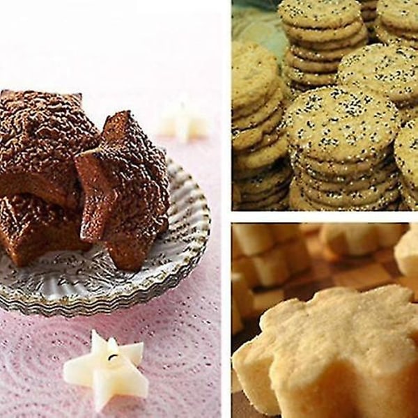 2 x 12 x Köksformar i rostfritt stål för kakor, cookies, stekta ägg, fondant, sockerhantverk
