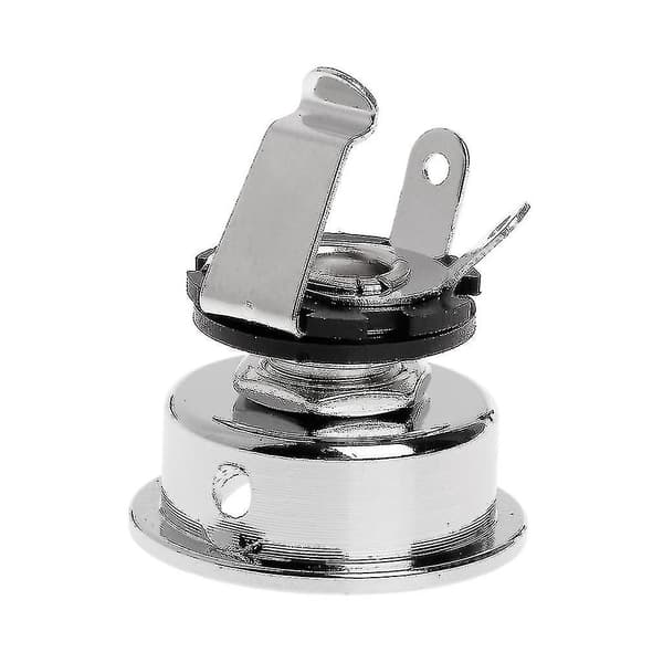 Til 6,35 mm stik elektrosocket Tl sølv elguitar krom sokkel jack plade