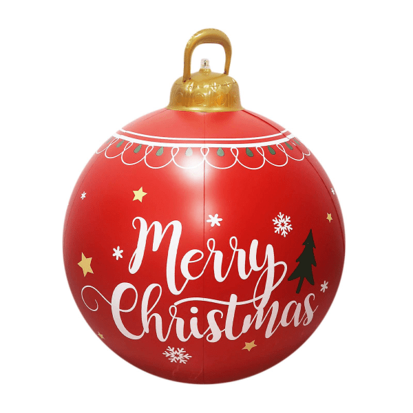 Julepynt 2023 60 cm Udendørs juleoppustelig dekoreret bold Kæmpe juleoppustelig bold juletræspynt