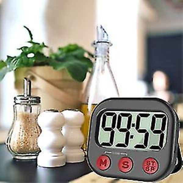 Kök Timer, Digital Visuell Timer Magnetisk Klocka Stoppur Nedräkningstimer, Stor Lcd-skärm Visar Stora Siffror