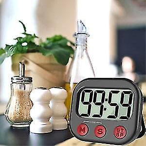 Køkken Timer, Digital Visuel Timer Magnetisk Ur Stopur Nedtællingstimer, Stor LCD-skærm Visning Store Cifre