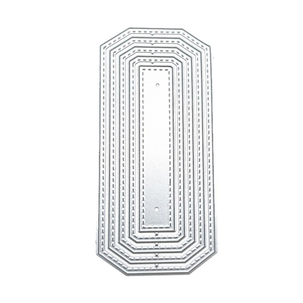 Rektangulær Tag Metal Skæredør Stencil Diy Scrapbooking Album Papir Skabelon