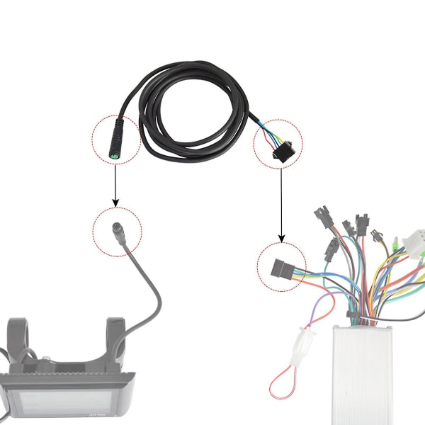 5 pins elsykkel forlengelseskabel 170 cm vanntett adapterkabel for display til sm Esykkeltilbehør
