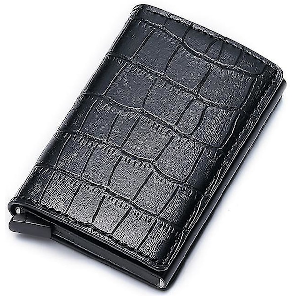 Aluminium Metal Kredit Mini Kort  Mand Kvinder Smart  Visitkortholder Mænd Rfid black crocodile