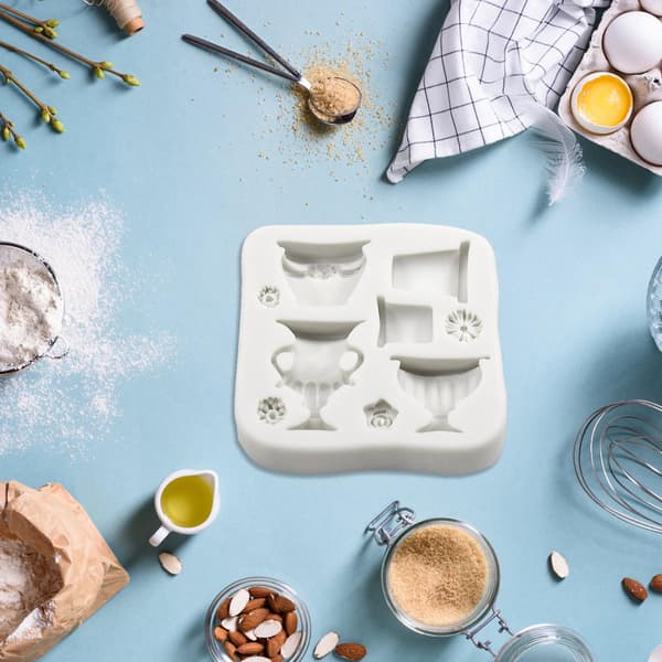 Isbitssæbe-Stearinlys-Gumpaste-Chokoladedej-Forme - Elegant Blomsterpotte