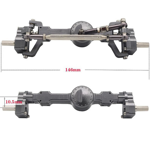 Full Metal Fram- och Bakaxel för MN D90 MN-90 MN96 MN98 MN99S MN45 1/12 RC Bil Uppgradering